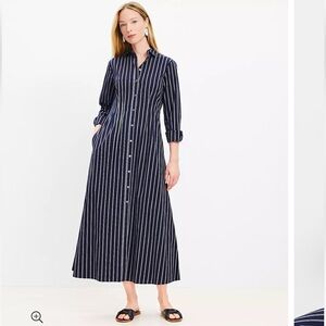 Striped Maxi Shirtdress in deep blue 💙